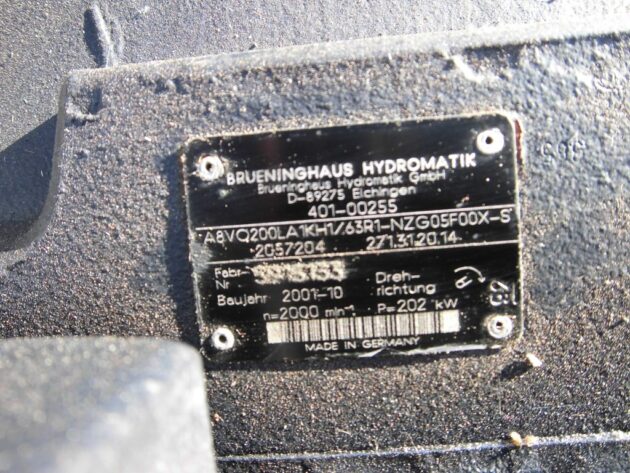 DAEWOO  SOLAR 420LCV  401-00255 - BOMBA HIDRÁULICA PRINCIPAL A8V0200LA1KH1 - Imagen 8